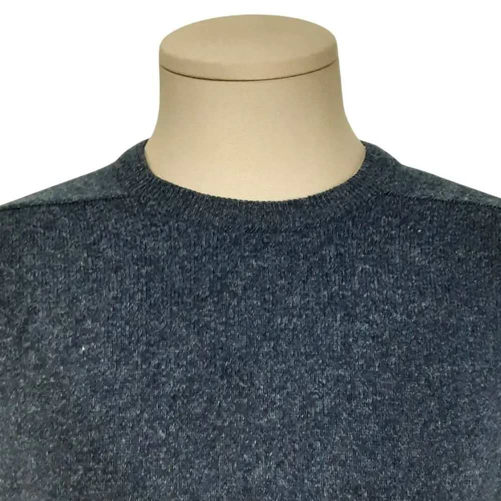 Marks & Spencer 100% Wool Sweater Crewneck Pullover Dark Blue Mens M Thermal
